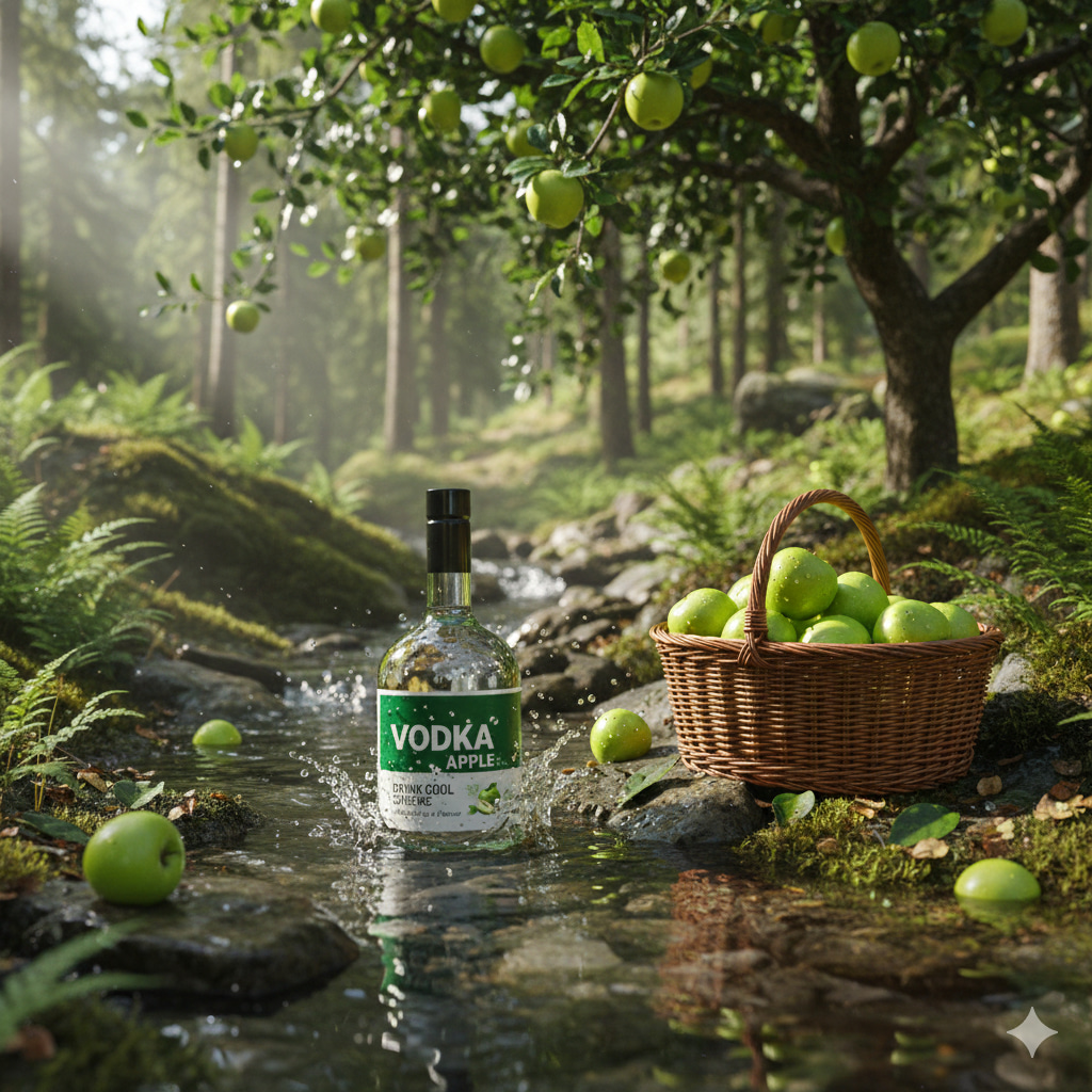 Apple vodka from nature